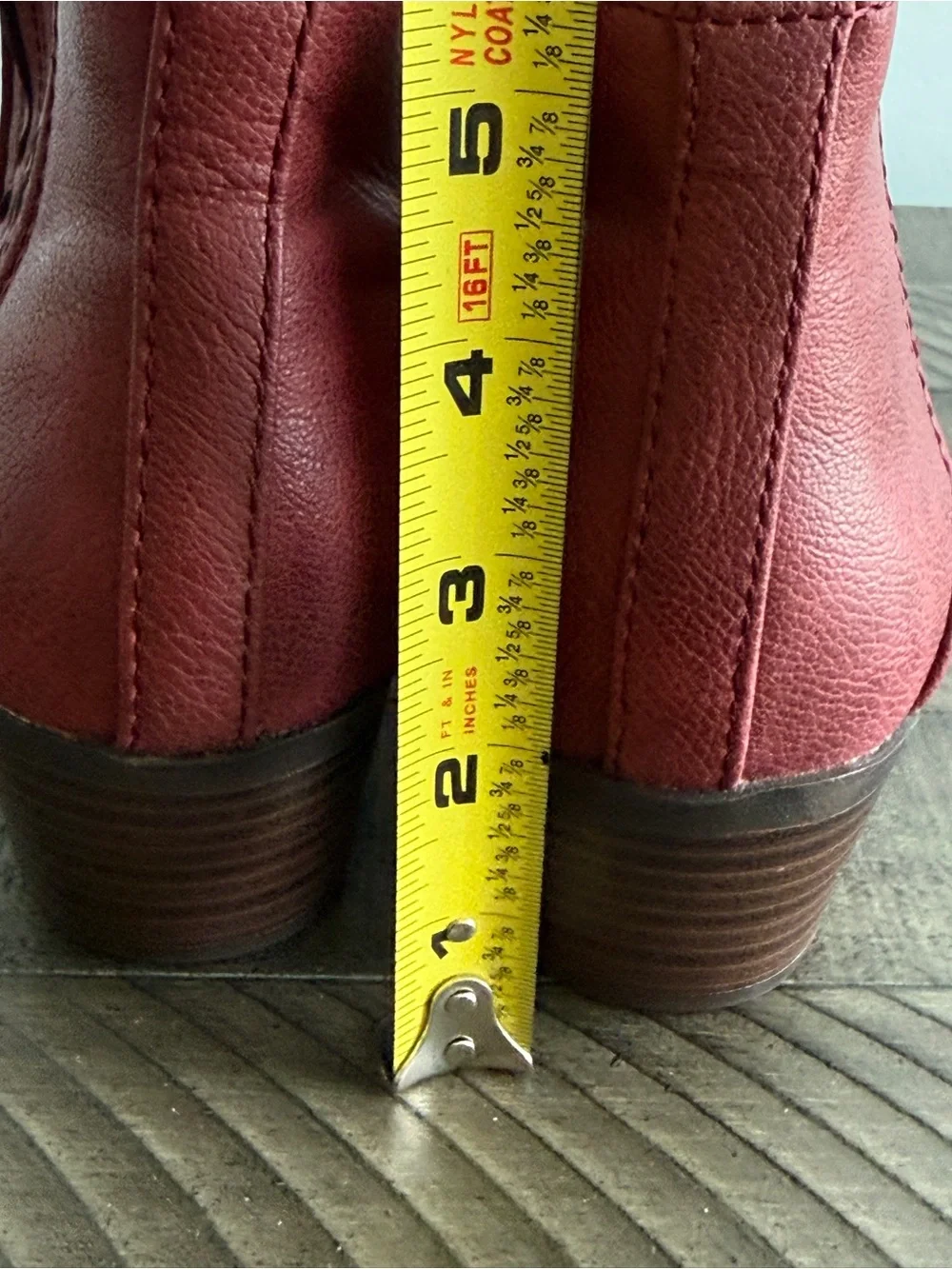 Kim Rogers Women's Burgundy Ankle Booties - Low Heel Chelsea Boots Size 8.5